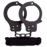 Чёрные наручники из металла с веревкой "BONDX METAL CUFFS LOVE ROPE"