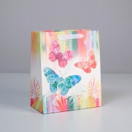 Пакет подарочный «Бабочки» (23 × 27 × 11,5 см)