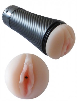 Мастурбатор-вагина в футляре фонарика с вибрацией