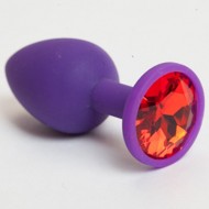Малая пробка силиконовая фиолетовая с кристаллом