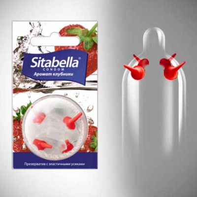Презерватив Sitabella с усиками, аромат &quot;Клубника&quot;