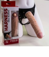 Фаллоимитатор кибер-кожа с поясом "Harness" 