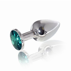 Средняя серебряная пробка из стали, изумруд