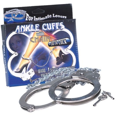 Металлические наручники на ноги с цепочкой "Ankle Cuffs"